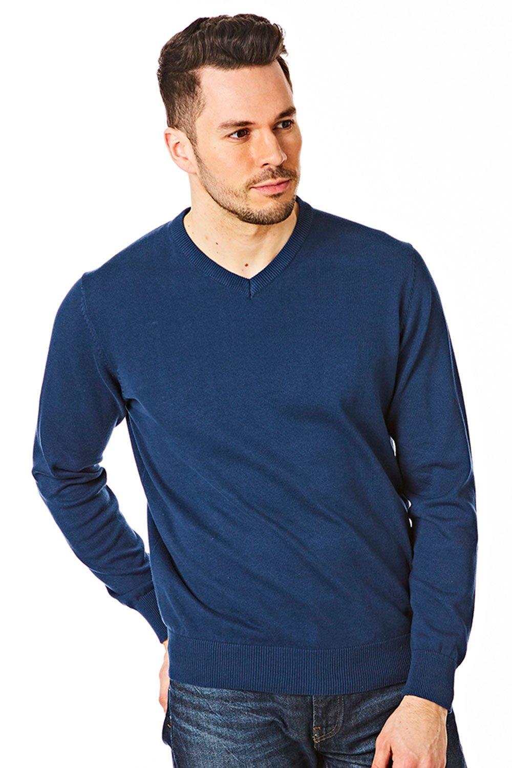 Вязаный джемпер с V-образным вырезом CastlePoint, синий модный мужской вязаный приталенный свитер жилет майка однотонный пуловер без рукавов с v образным вырезом джемпер свитеры жилеты одежда