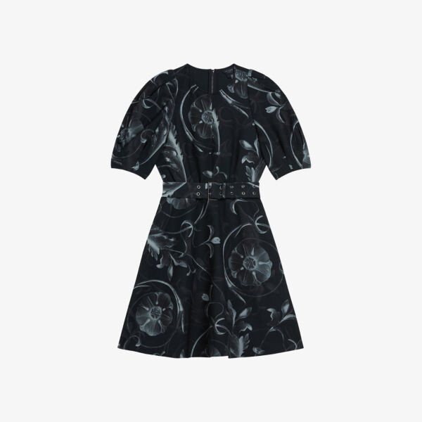 

Платье мини Saaraih с цветочным принтом из эластичной ткани Ted Baker, черный