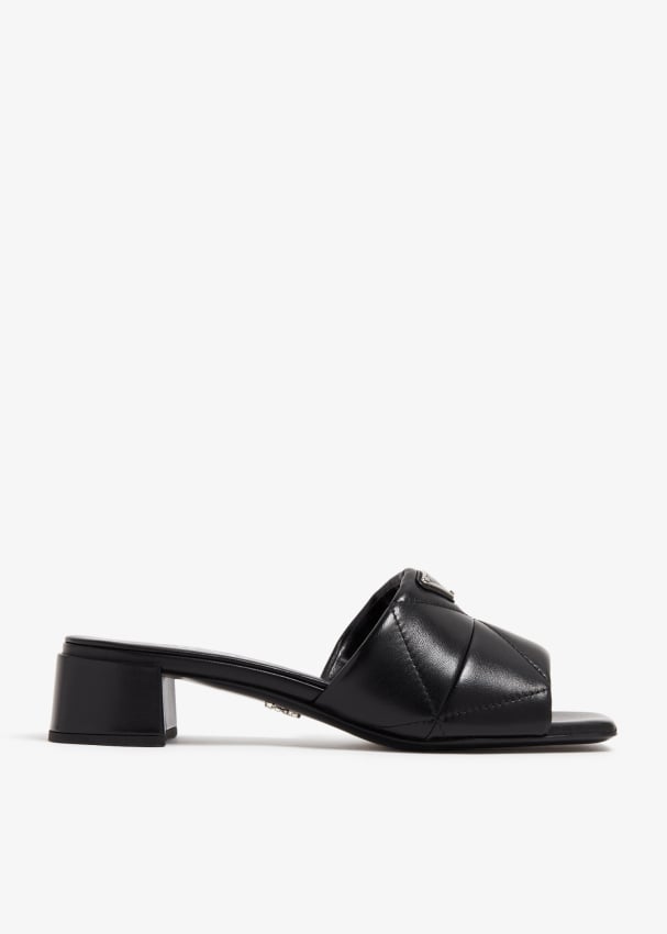 Сандалии Prada Quilted Nappa Leather Slide, черный prada туфли золотые 37