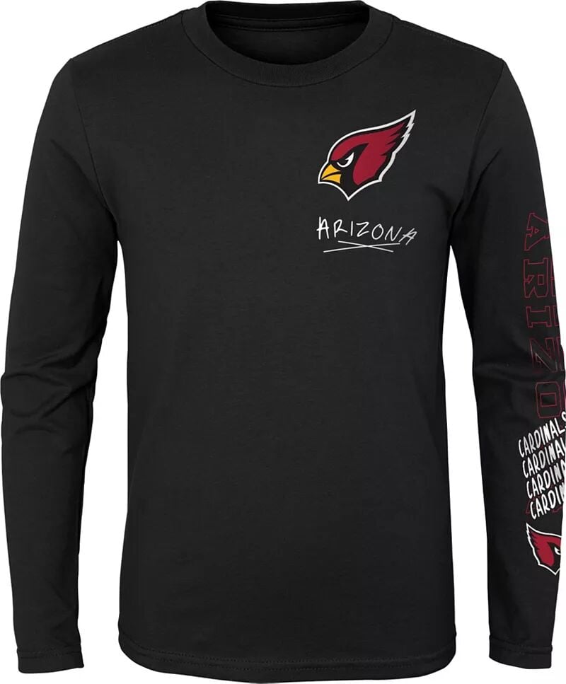 

Nfl Team Apparel Молодежная футболка Arizona Cardinals Team Drip Black с длинными рукавами