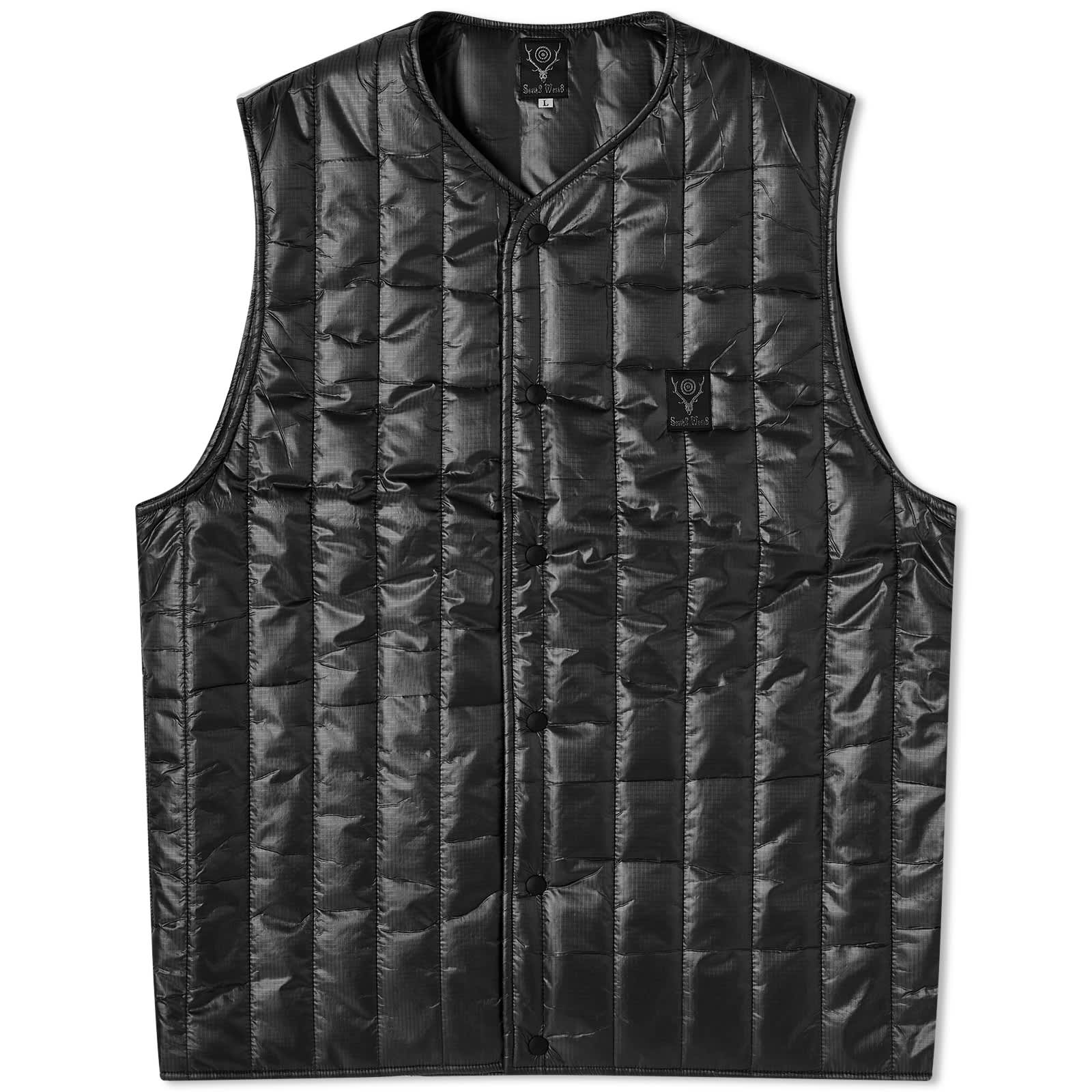 Жилет South2 West8 Quilted Nylon Ripstop, черный жилет zara ripstop черный