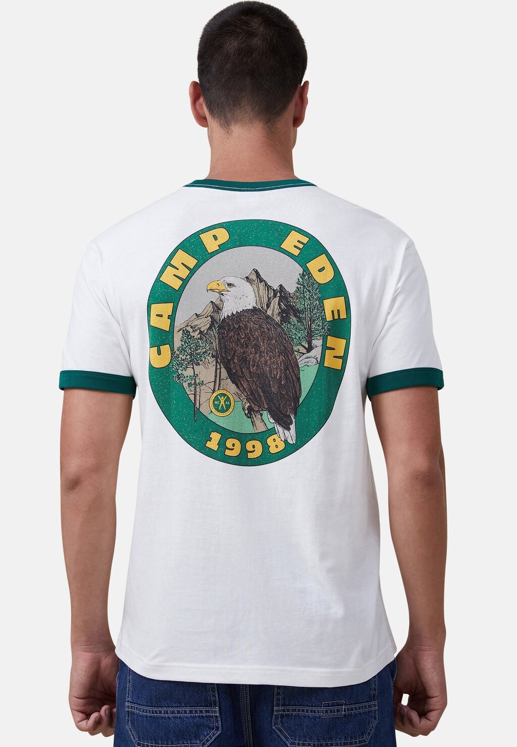 Футболка с принтом PREMIUM SOUVENIR Cotton On, цвет vintage white posy green camp eden eagle свитер joie caire цвет posy green