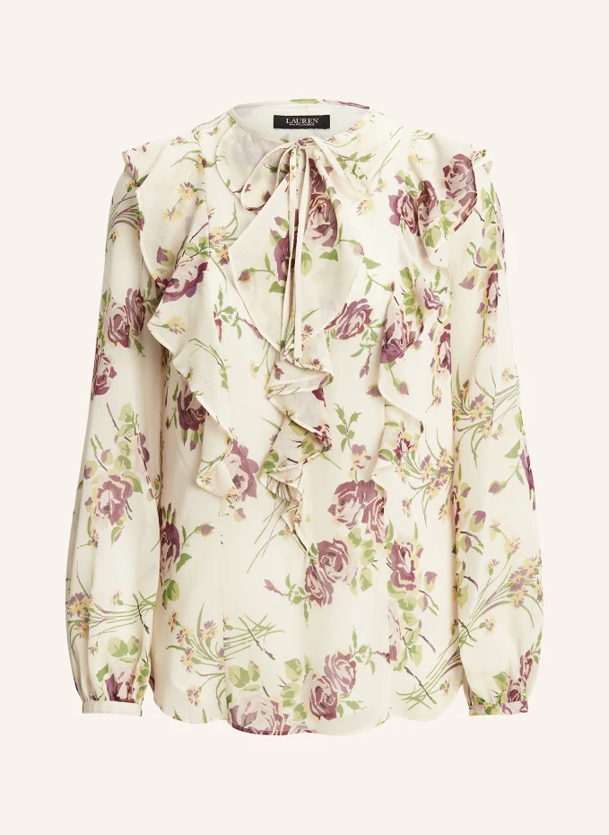 

Блузка-рубашка с воланами Lauren Ralph Lauren, зеленый