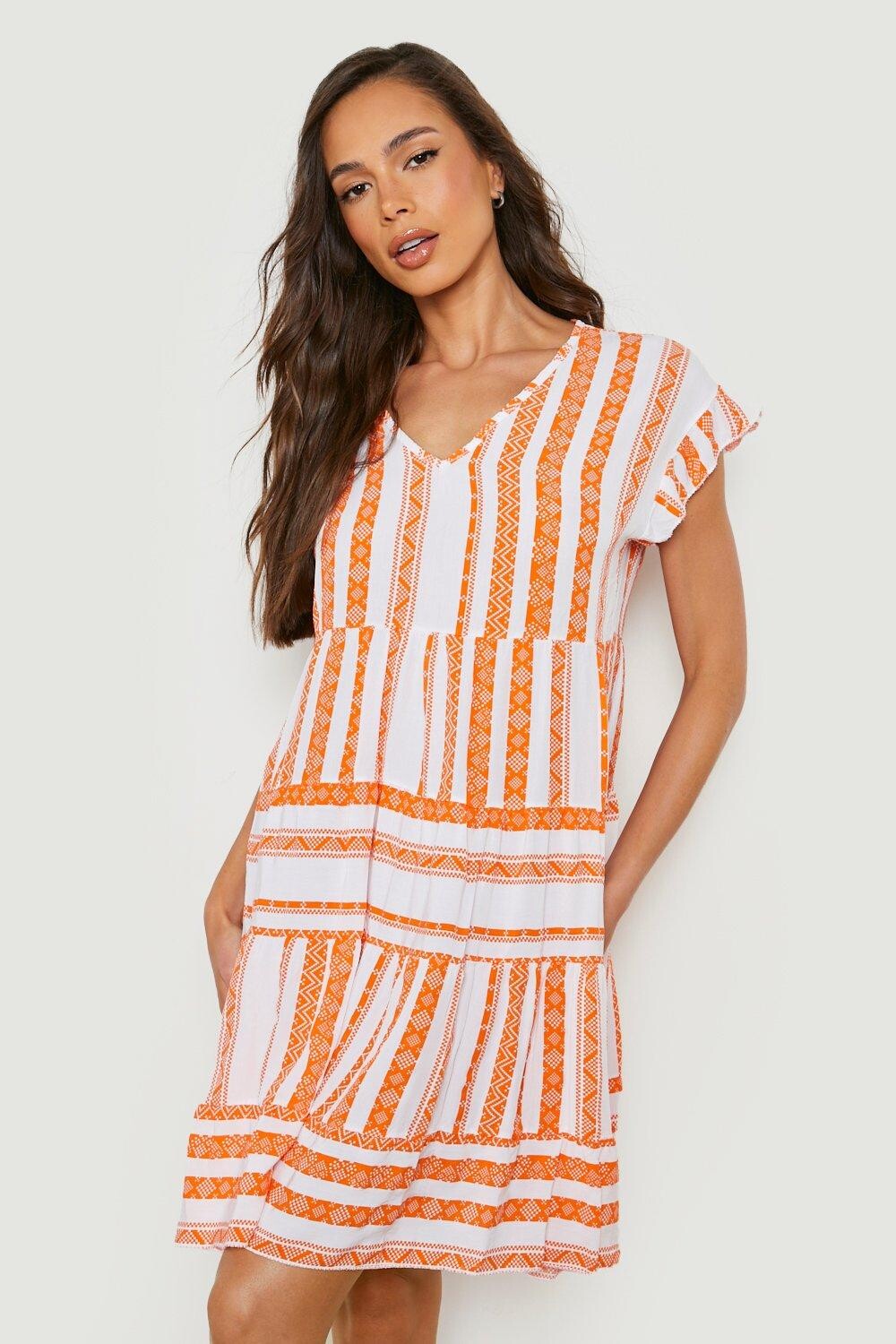 

Платье с рюшами aztec Boohoo, оранжевый