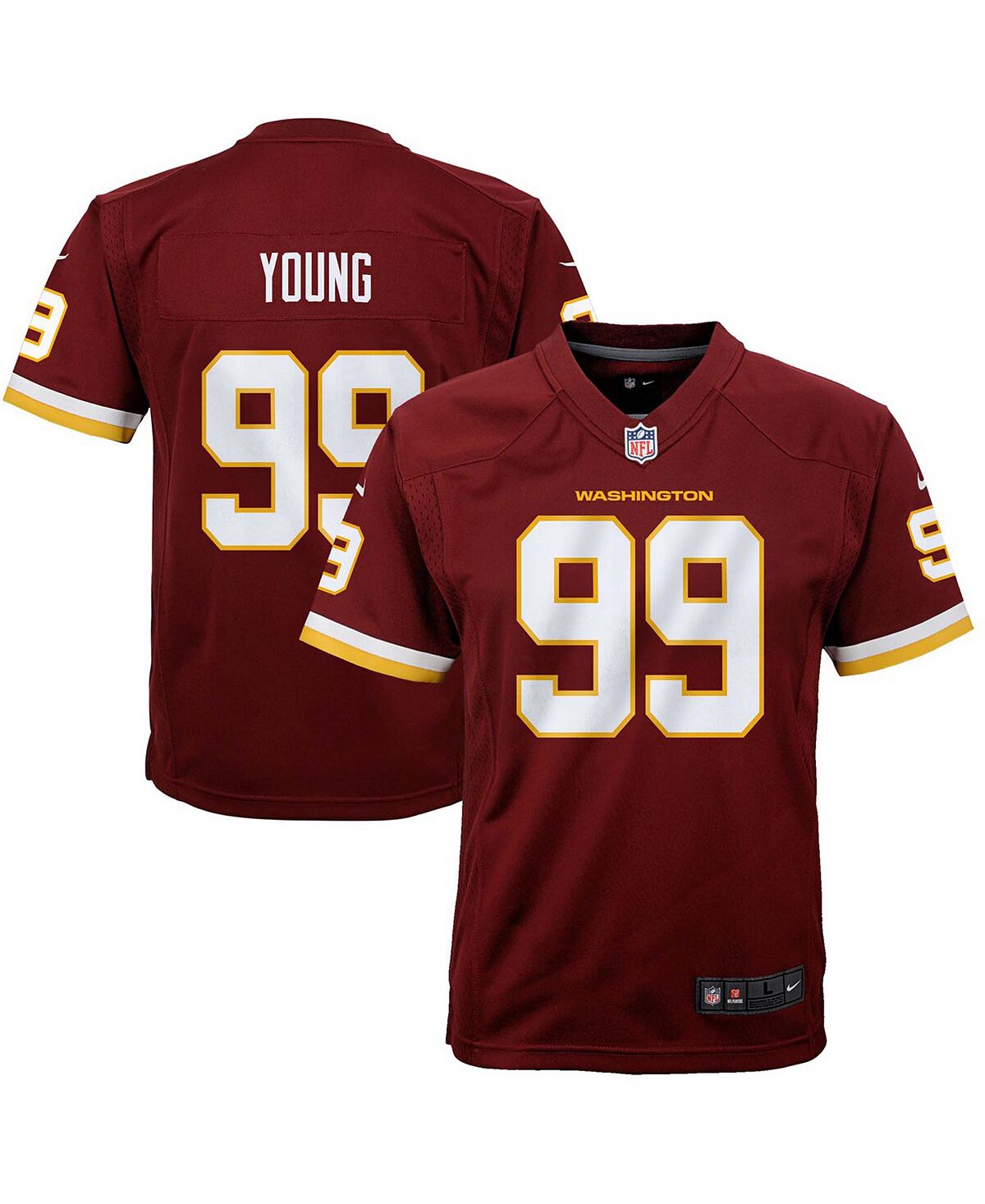 

Big Boys Chase Young Burgundy Washington Football Team Game Джерси Nike