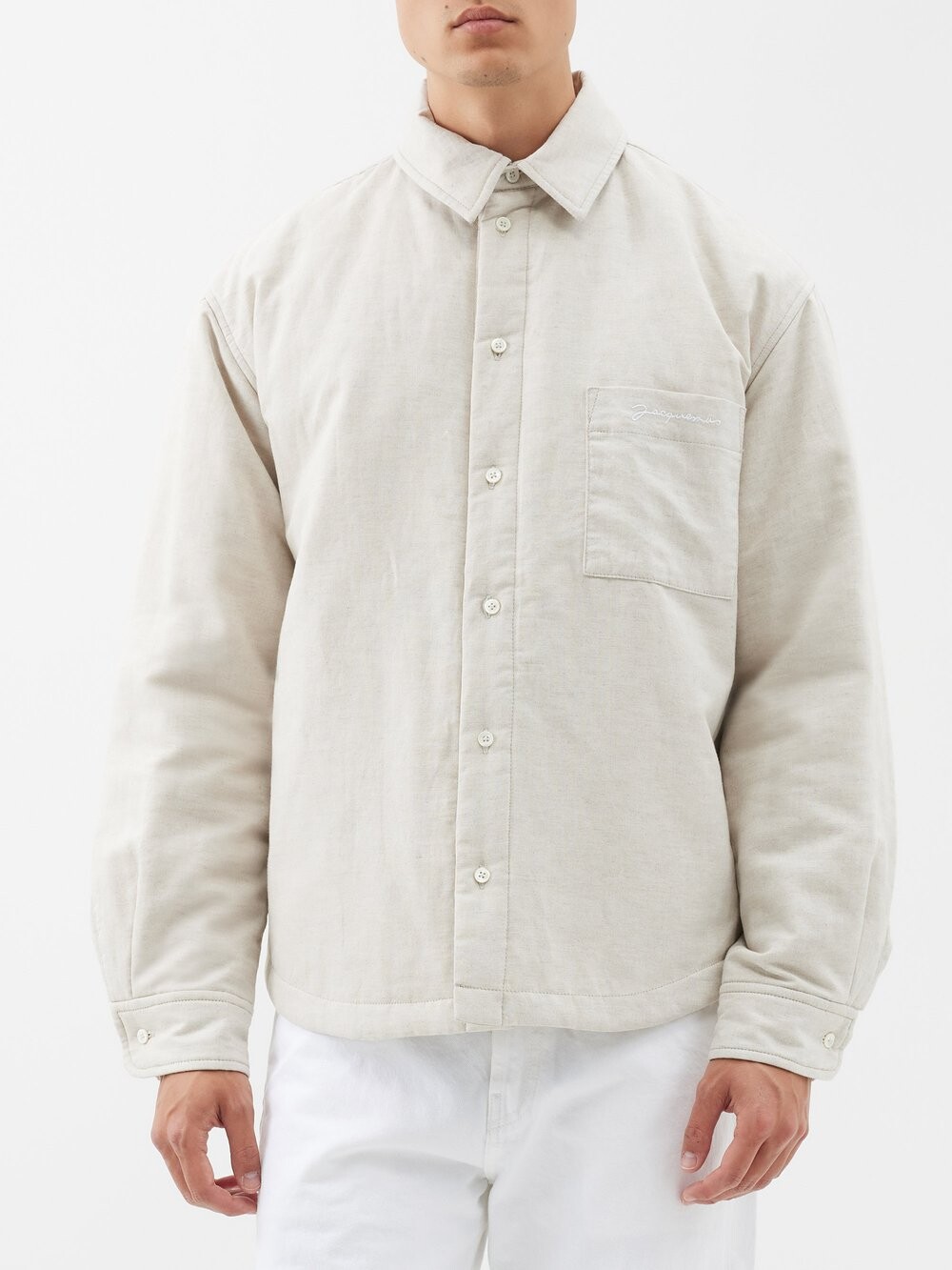 Утепленная рубашка boulanger из смесового хлопка Jacquemus, бежевый