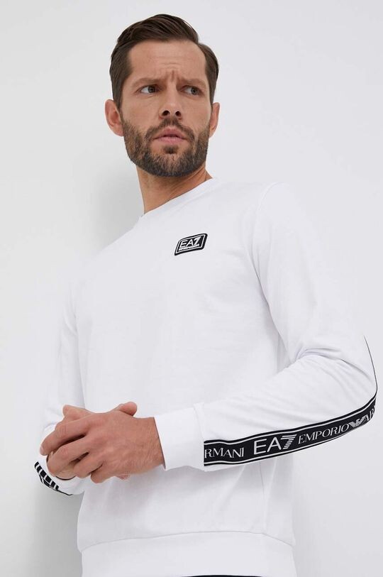 

Хлопковая толстовка EA7 Emporio Armani, белый