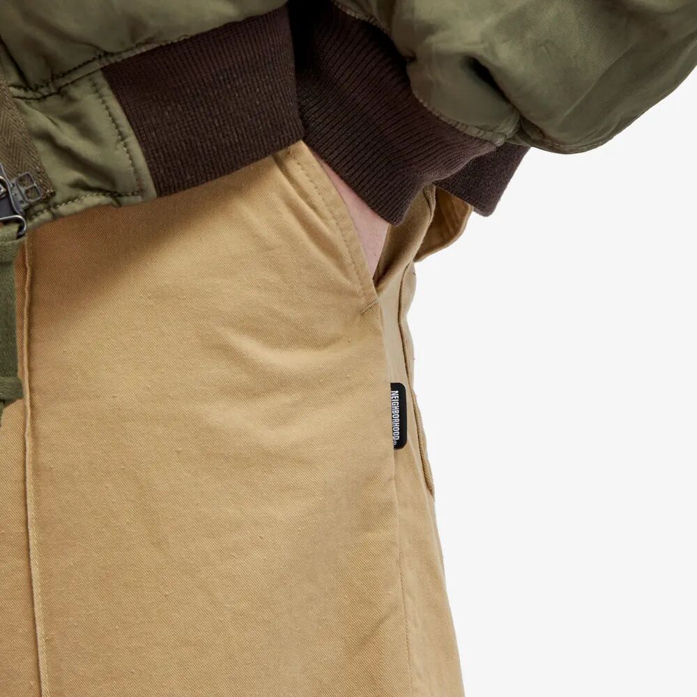Neighborhood Брюки с защипами в стиле, бежевый брюки в мужском стиле с защипами zara серый