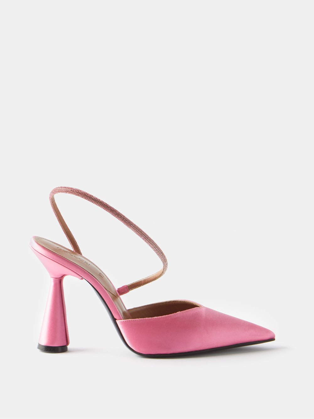 Атласные туфли saturn 90 с кристаллами D'Accori, розовый