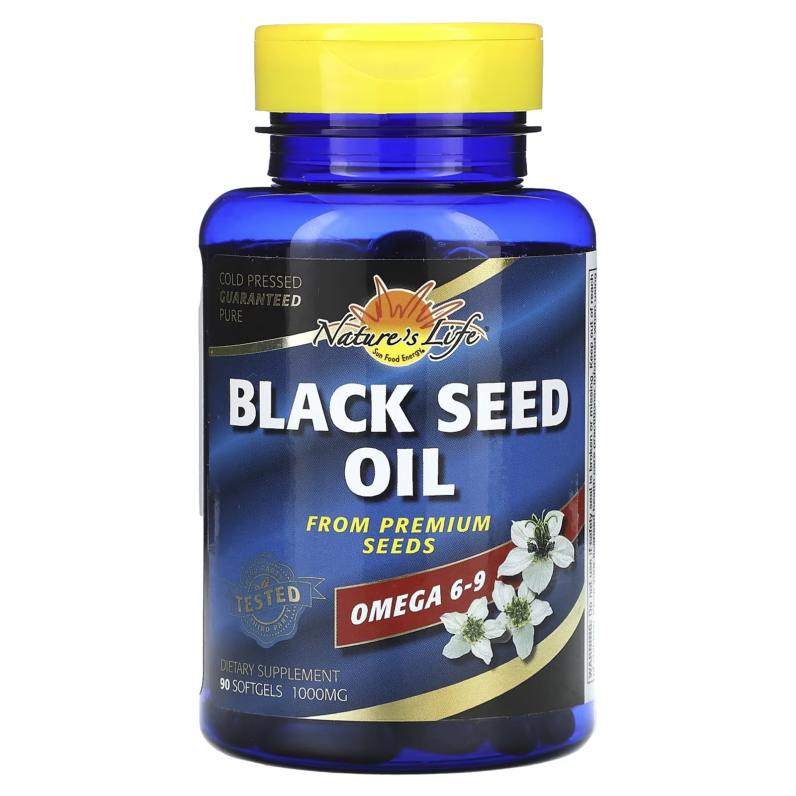 Масло черного тмина Nature's Life, 90 мягких таблеток snap supplements масло черного тмина 90 мягких желатиновых капсул