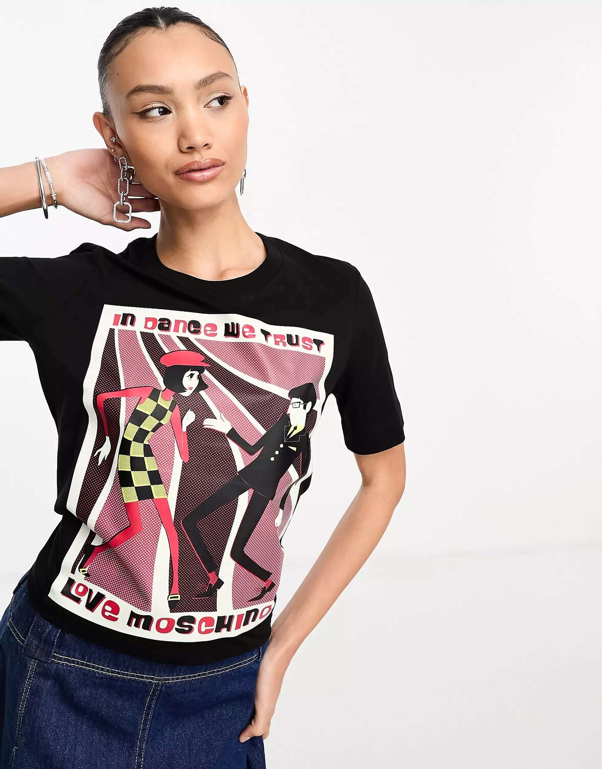 

Черная футболка с графическим принтом Love Moschino, Черный