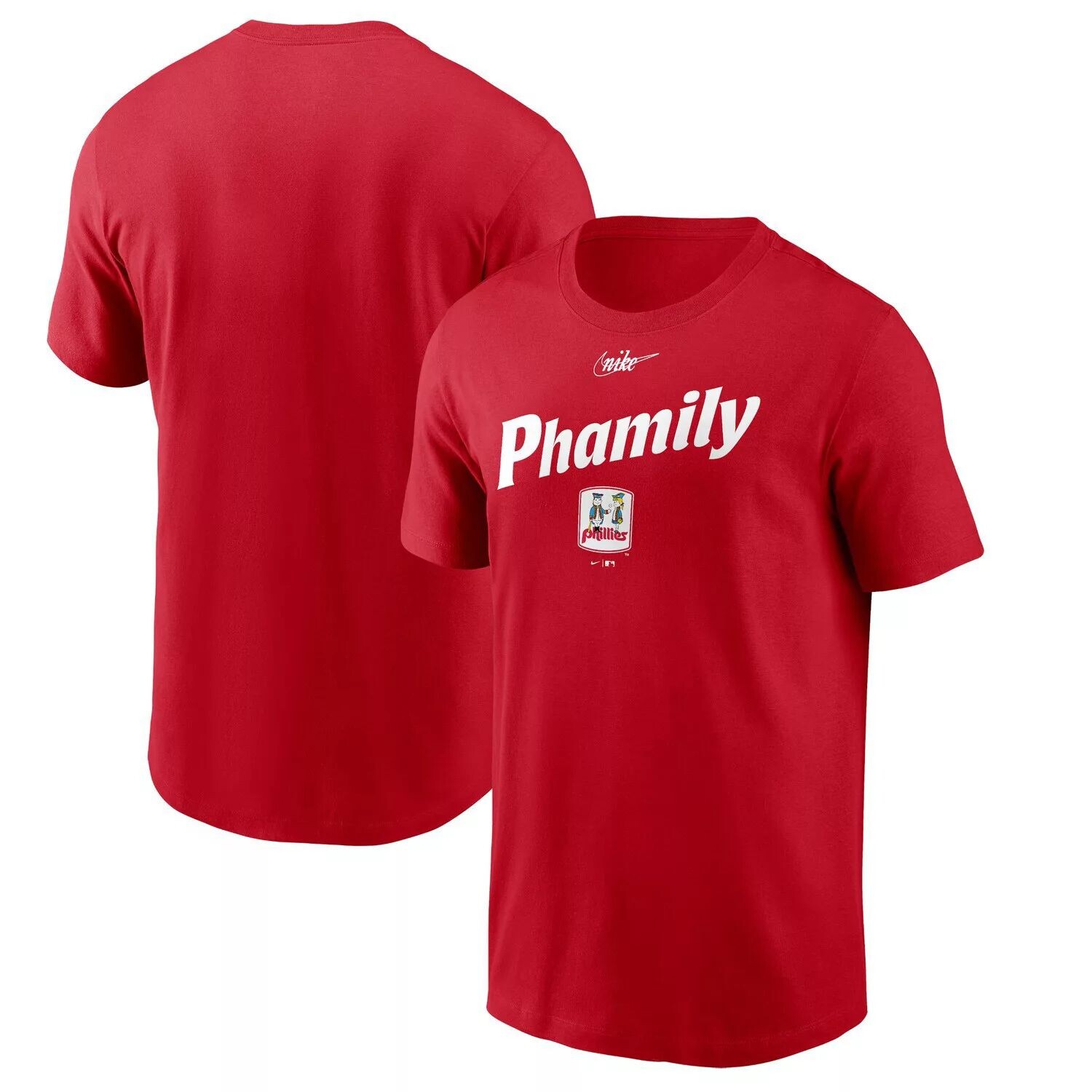 

Мужская красная футболка Philadelphia Phillies Phamily Hometown Nike, Красный