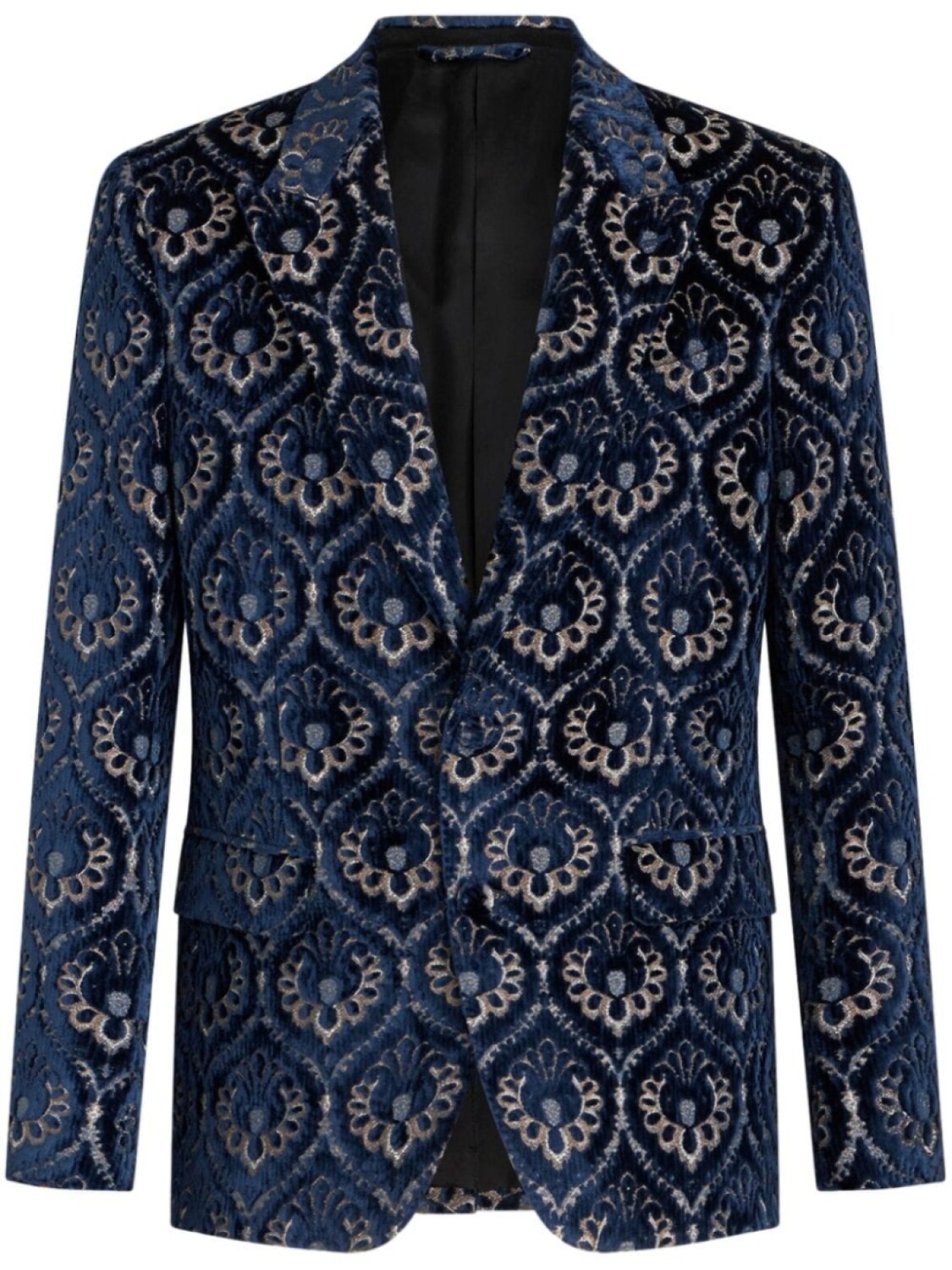 

ETRO однобортный бархатный пиджак, синий