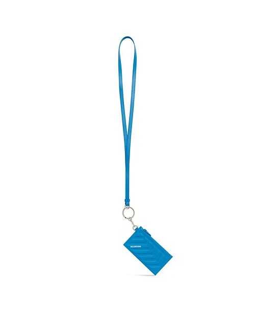 

Кожаный автомобильный чехол для визиток на брелоке Balenciaga, цвет Blue