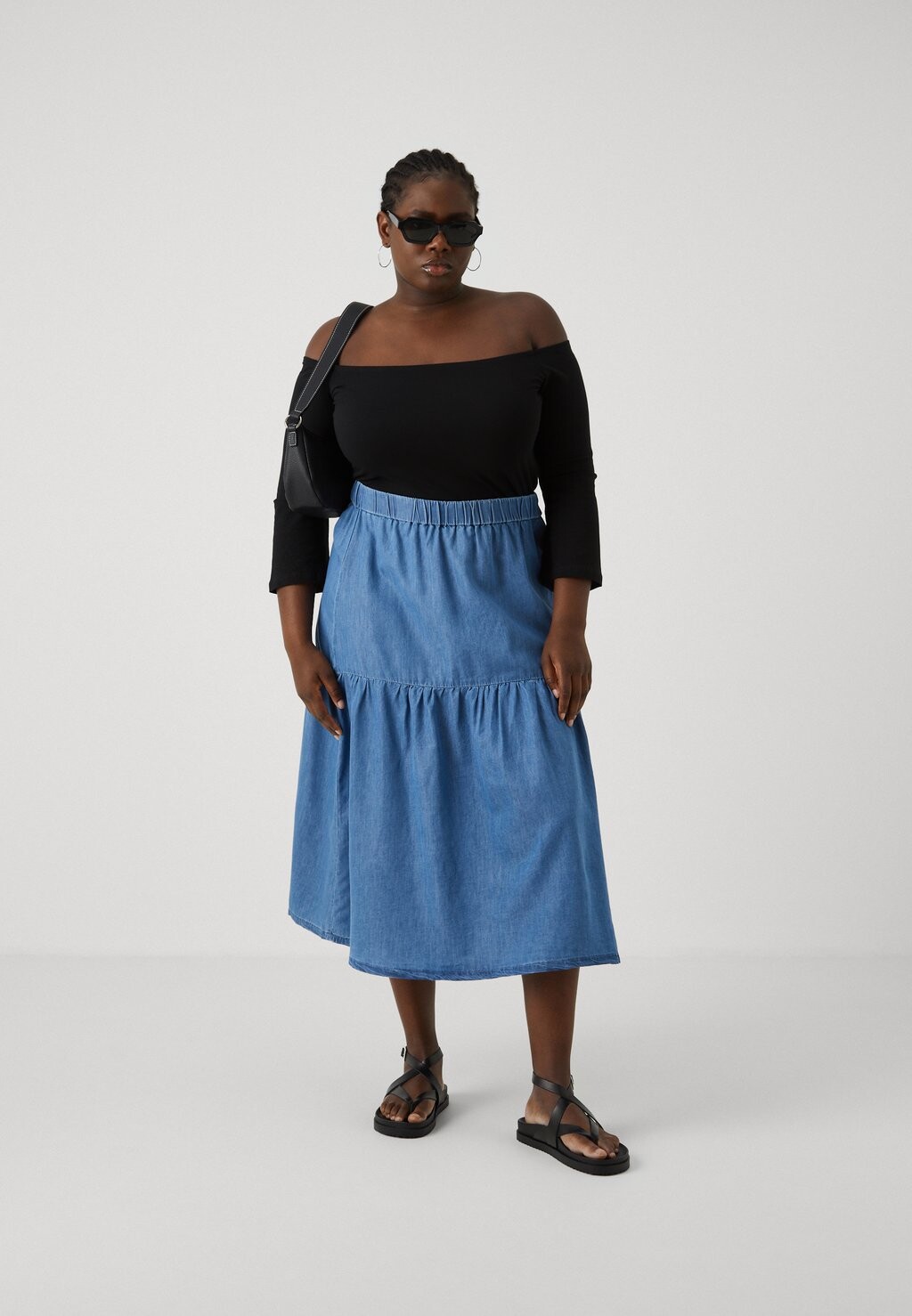 

Юбка А-силуэта Carpia Bea Skirt Only, джинсовая ткань среднего синего цвета