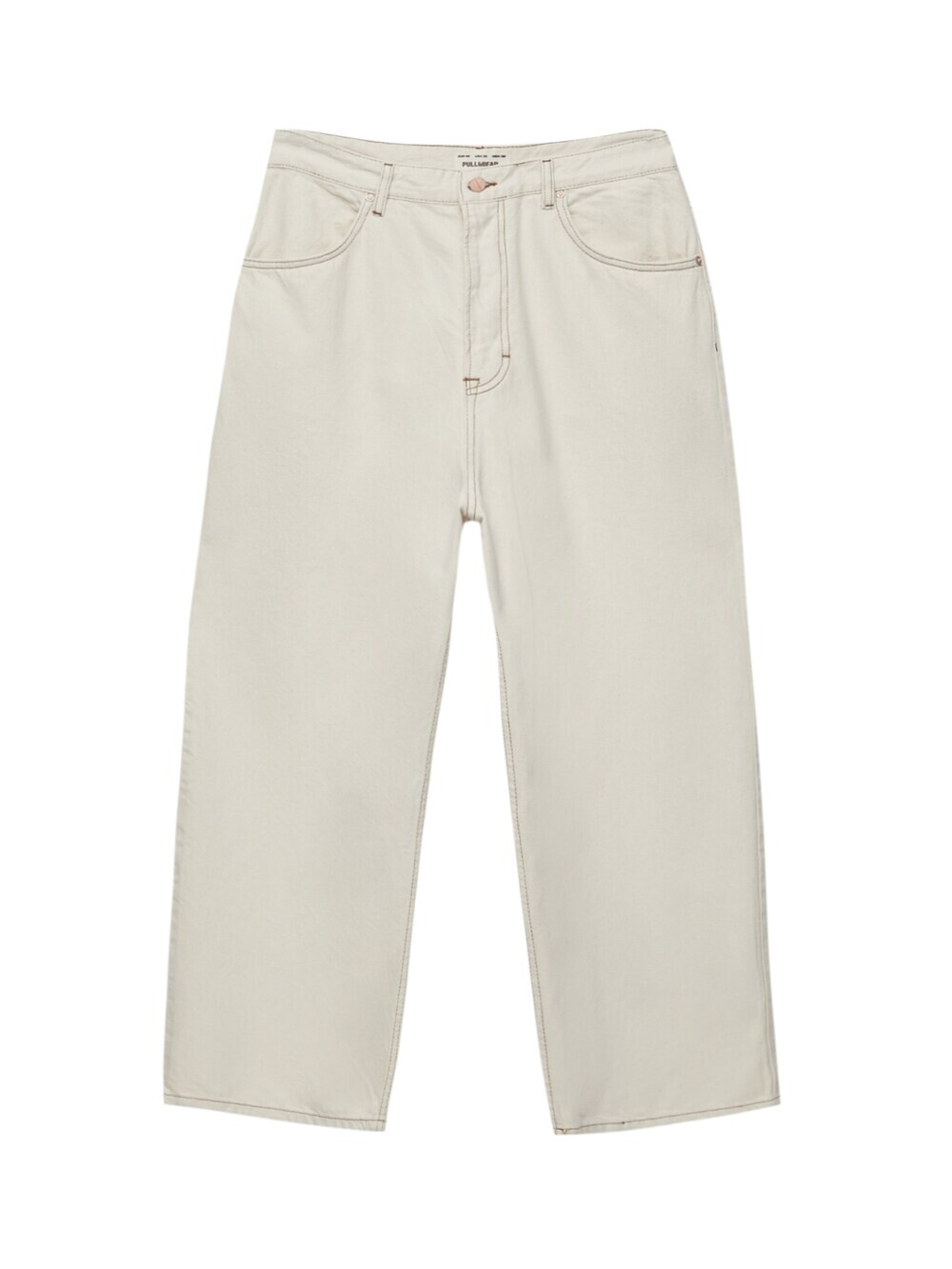 

Широкие джинсы Pull&Bear, экрю