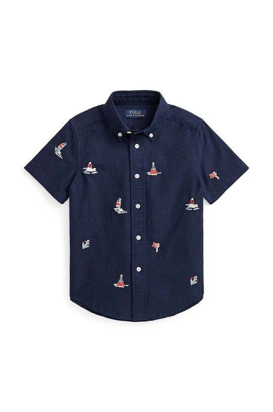 

Детская хлопковая рубашка Polo Ralph Lauren, черный