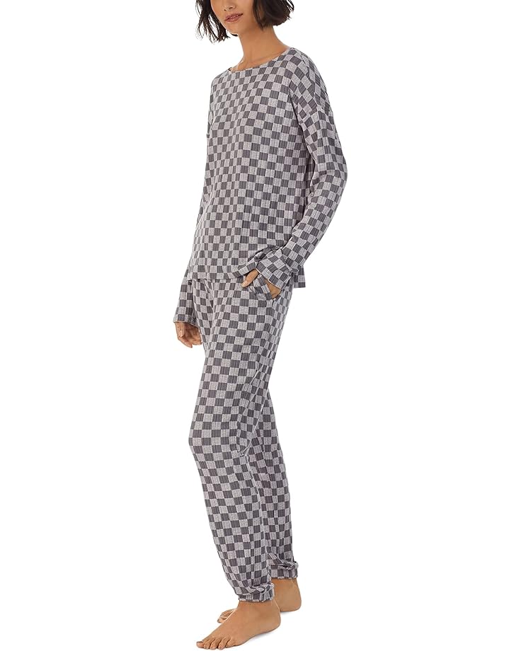 Пижамный комплект DKNY Long Sleeve Joggers PJ Set, цвет Grey Check
