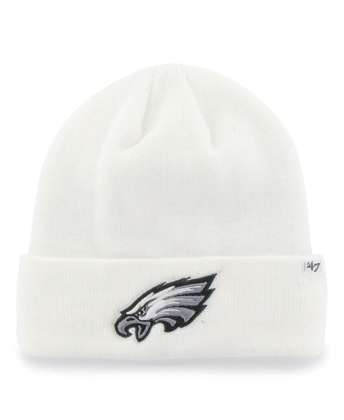 

Мужская белая базовая вязаная шапка Philadelphia Eagles Secondary с манжетами '47 Brand