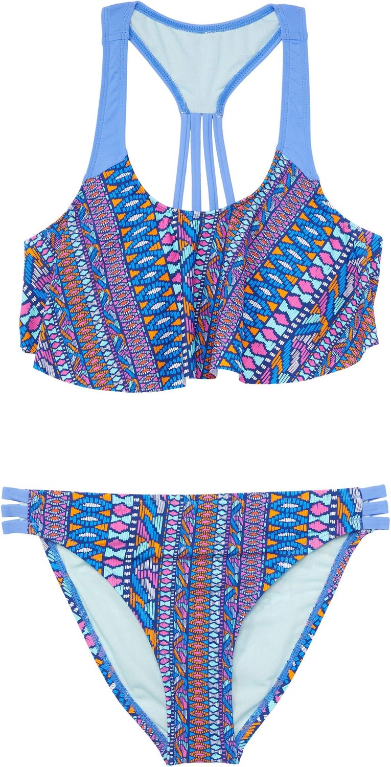 

Купальник Hobie Kids Tribal Tile Flounce Bralette and Hipster, разноцветный