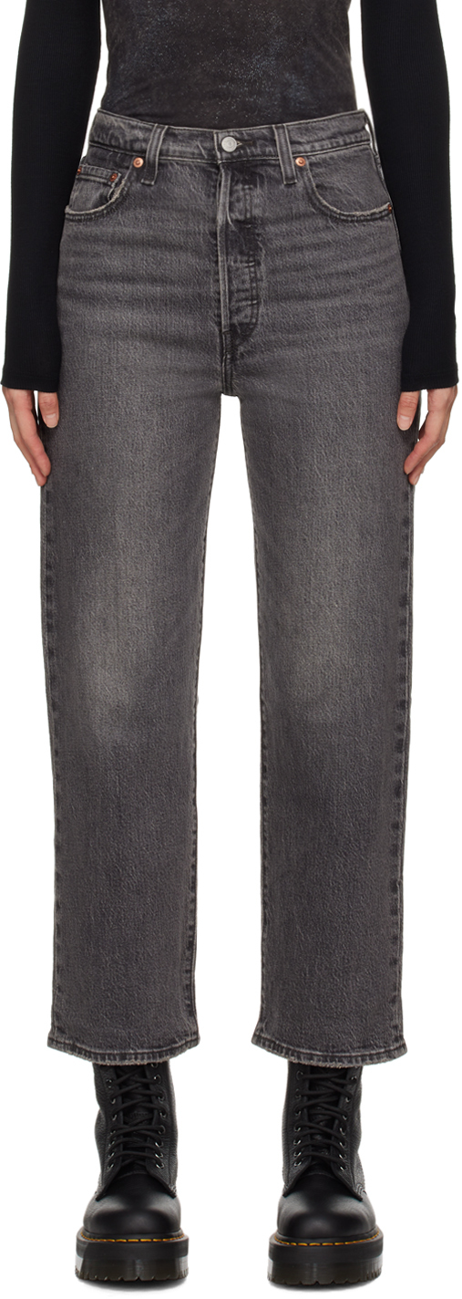 Черные прямые джинсы до щиколотки с рельефной клеткой Levi'S цена и фото