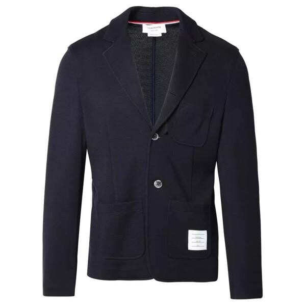 

Куртка navy virgin wool blazer Thom Browne, синий