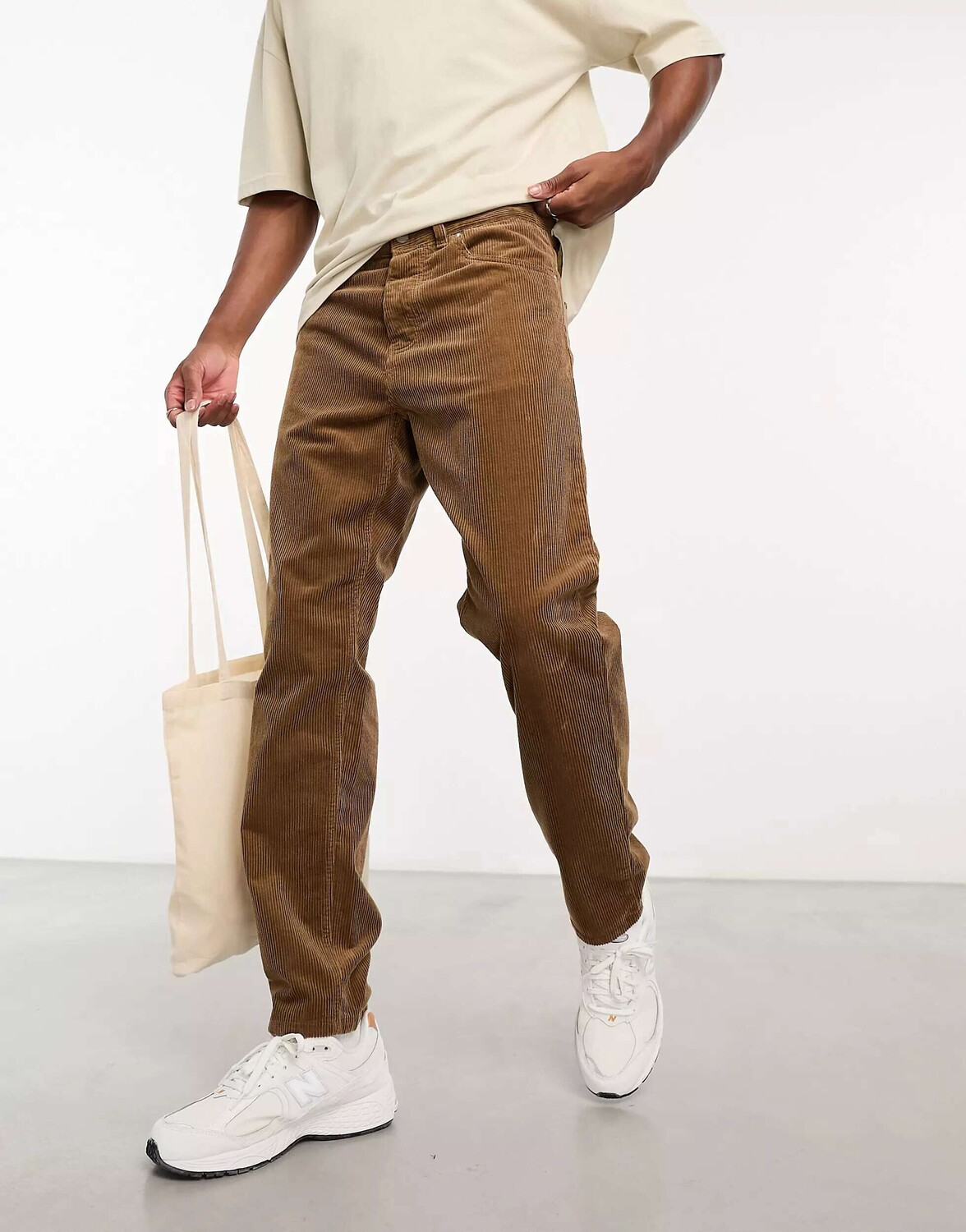 

Коричневые свободные зауженные вельветовые брюки Carhartt WIP newel, Коричневый