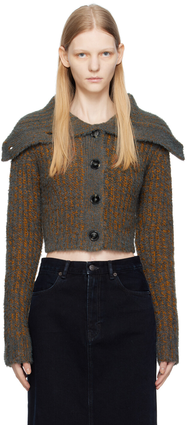 

Коричнево-серый массивный кардиган Acne Studios, Коричневый