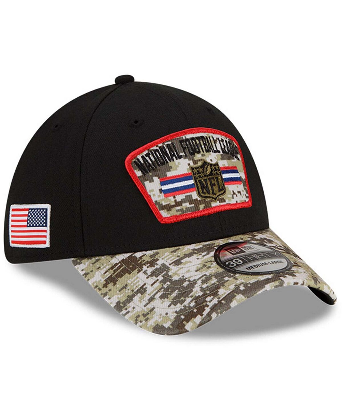 

Мужская черная камуфляжная кепка Salute To Service NFL 2021 39THIRTY Flex Hat New Era