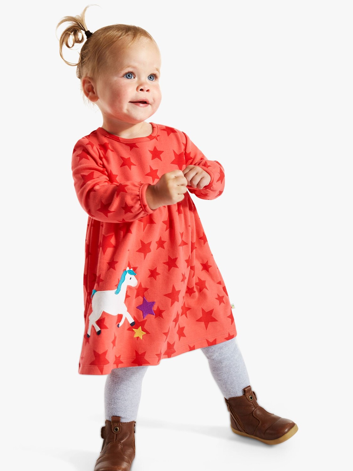 

Платье Baby Dolcie с единорогом из органического хлопка Frugi, арбуз