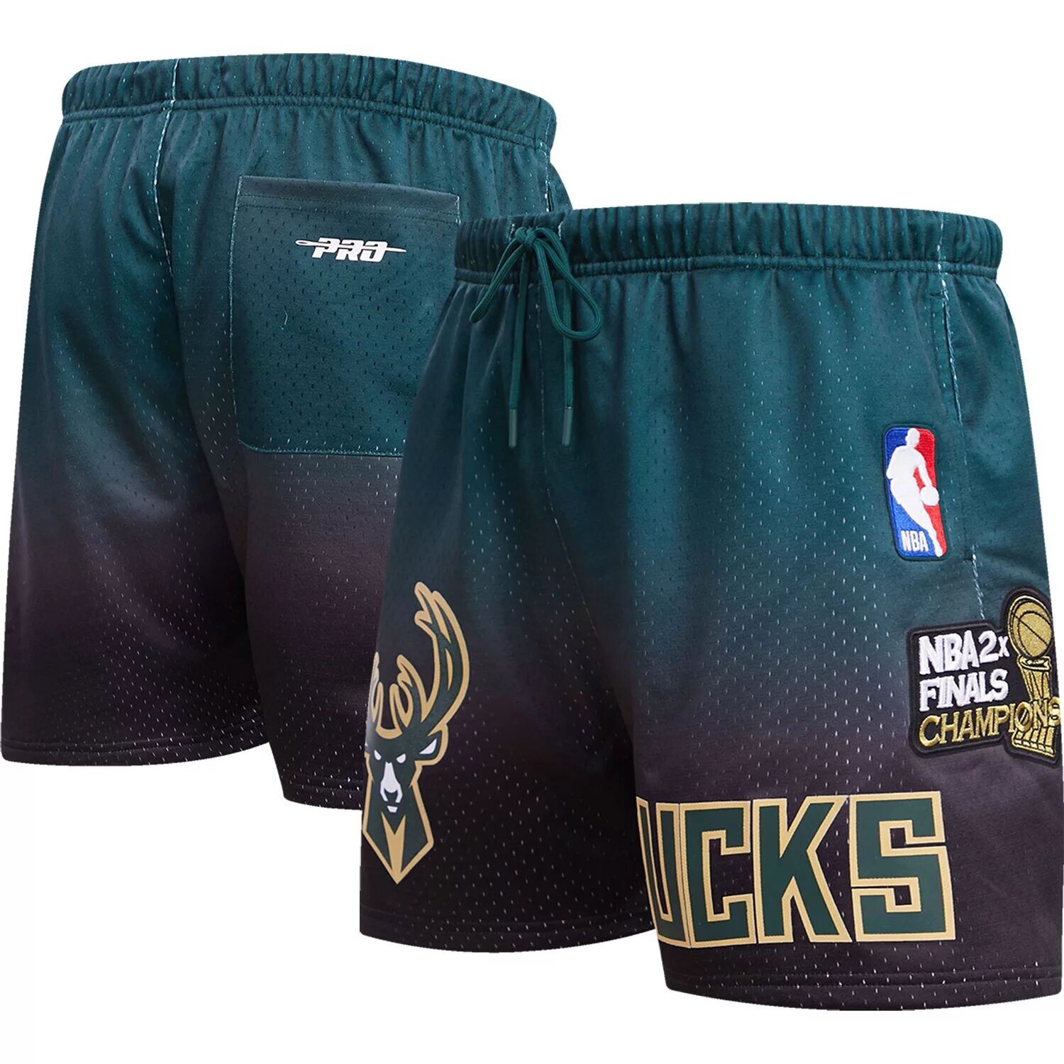 

Мужские шорты Pro Standard Purple/Hunter Green Milwaukee Bucks в сетку с эффектом омбре
