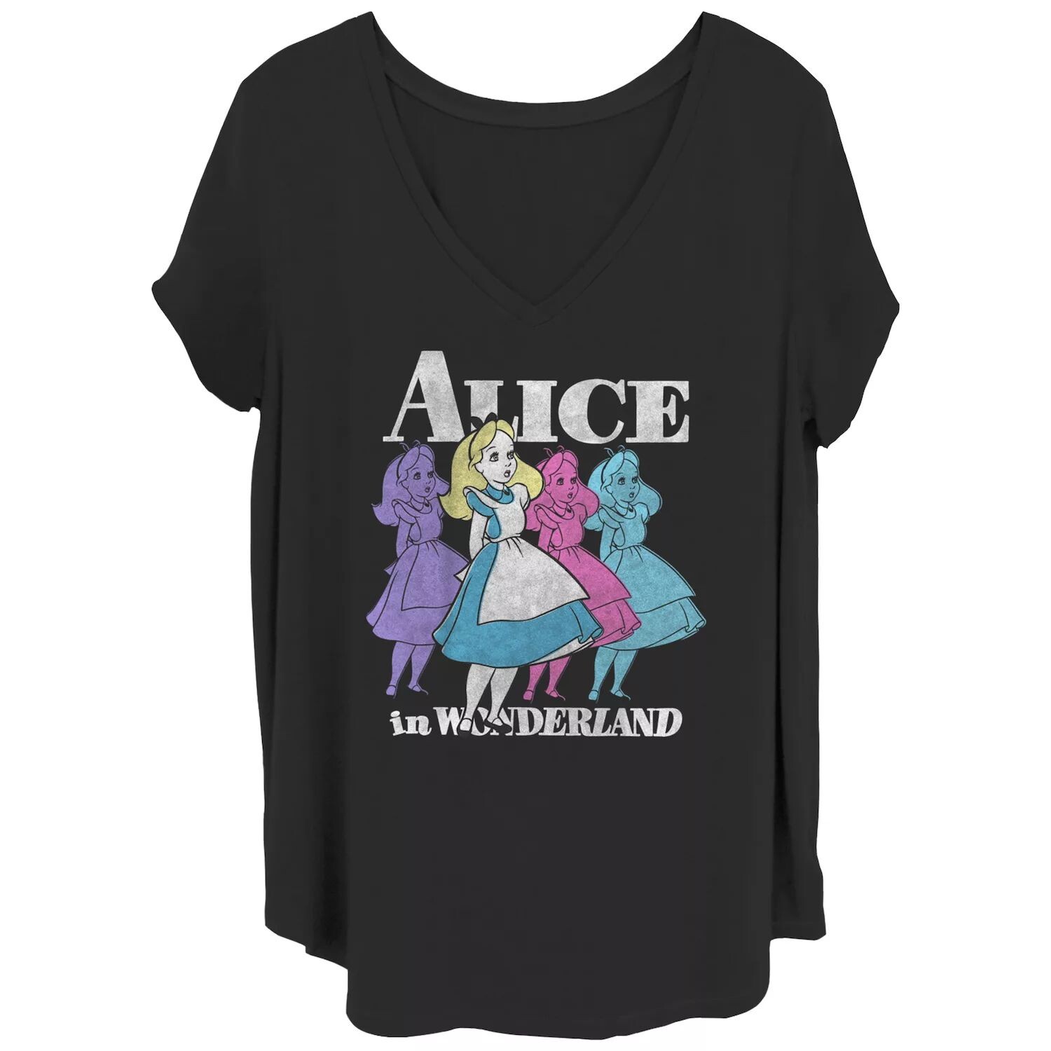 

Детская футболка больших размеров Trippy Alice с V-образным вырезом Disney's Alice In Wonderland Licensed Character