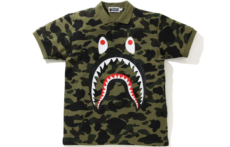 

Рубашка поло Shark Series для мужчин A Bathing Ape, желтый