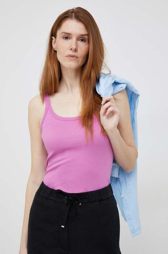 

Хлопковый топ United Colors of Benetton, фиолетовый