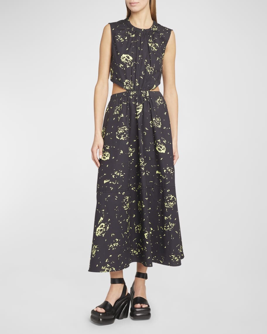 

Платье миди из поплина с вырезами Proenza Schouler White Label