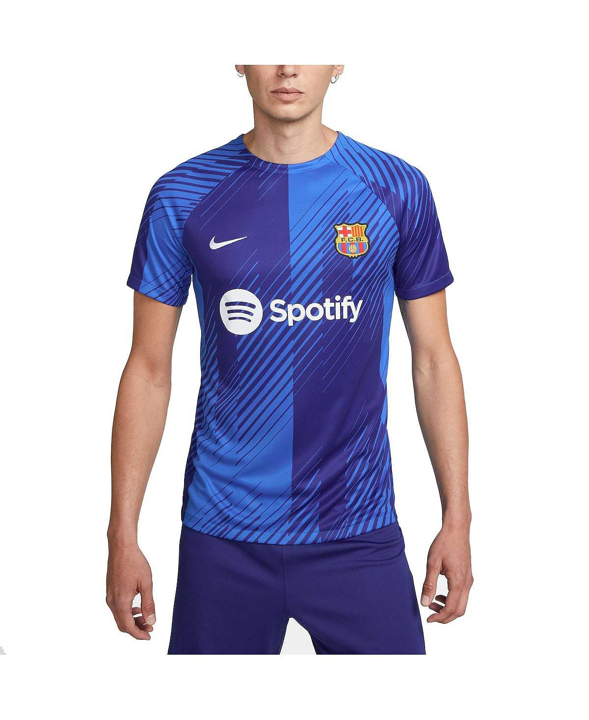 цена Мужская синяя предматчевая футболка Academy Pro Barcelona 2023/24 Nike