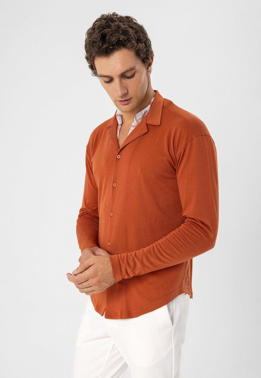 

Рубашка Lapel Collar Long Sleeve Antioch, оранжевый