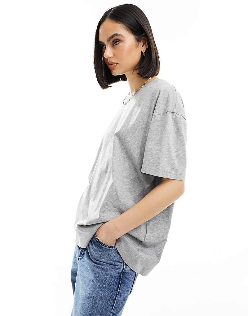 

Серая меланжевая футболка оверсайз ASOS DESIGN