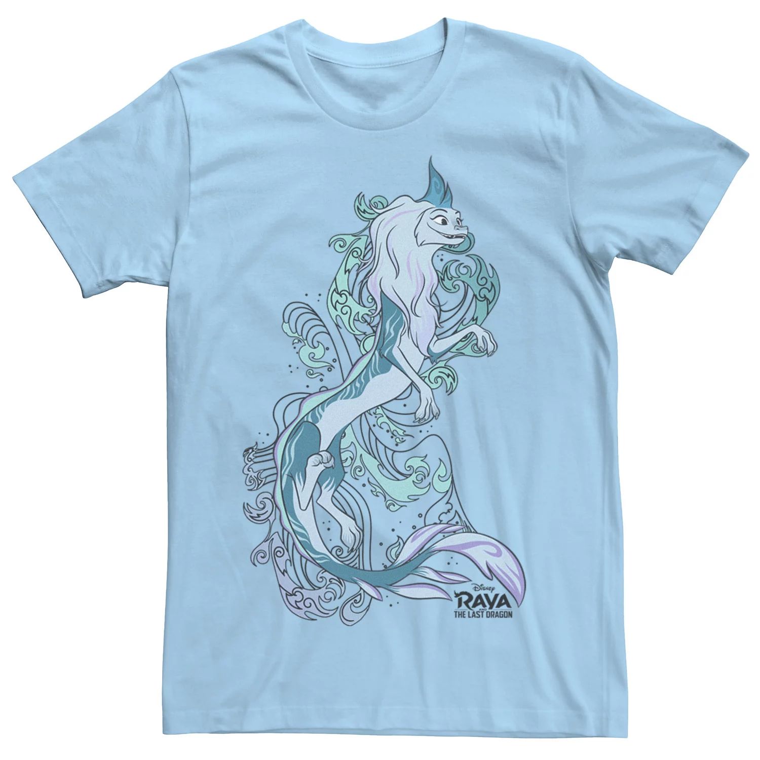 Мужская футболка Disney Raya And The Last Dragon Sisu Waves Licensed Character