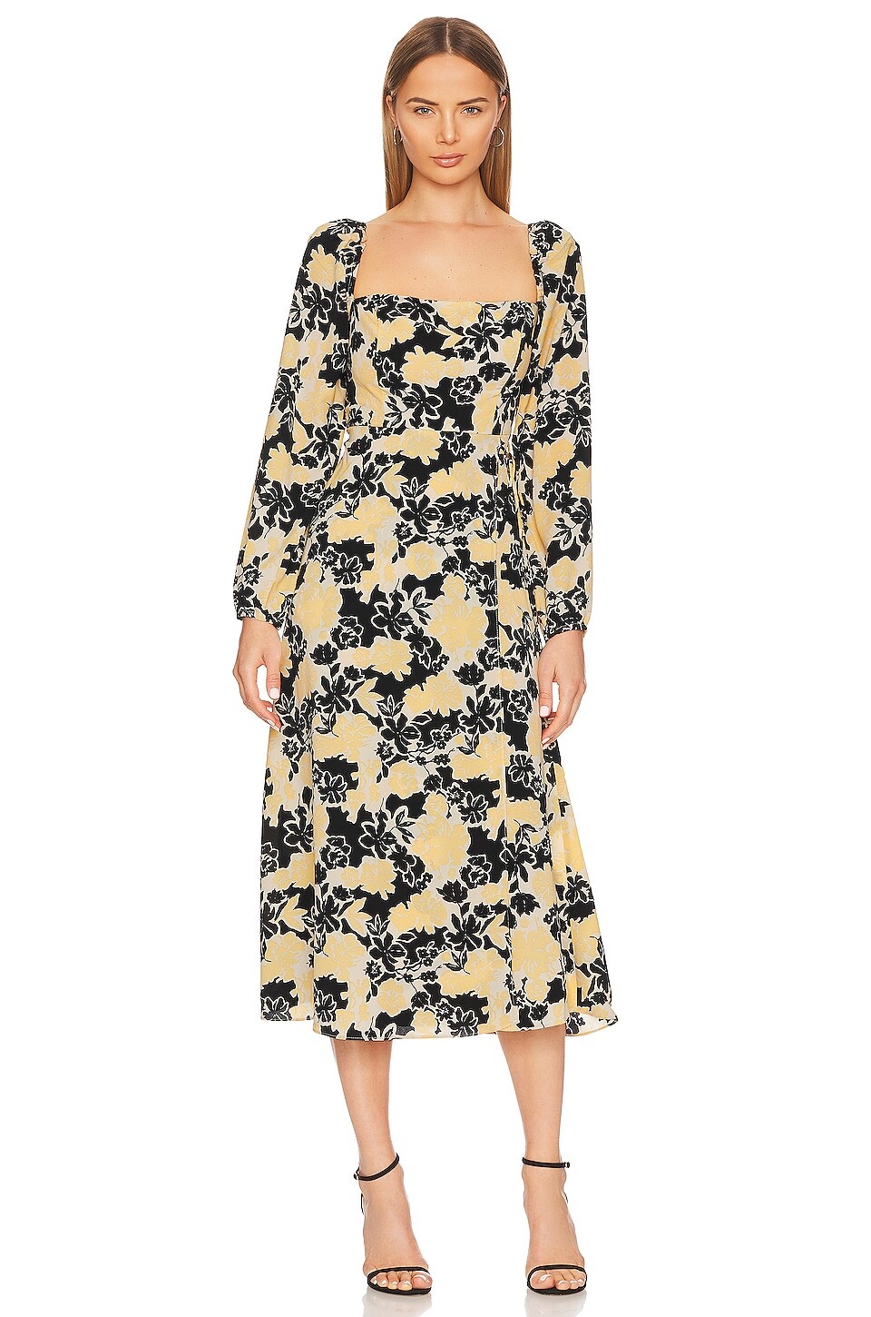 Платье ASTR the Label Hayden, цвет Black & Yellow Floral платье astr the label jaidee цвет pink floral