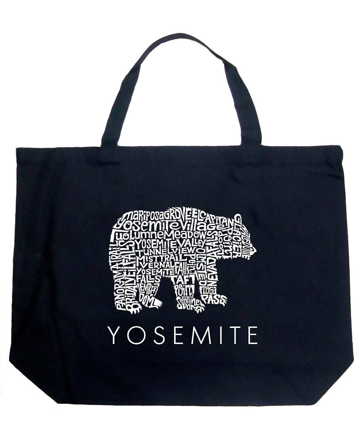 

Yosemite Bear — большая сумка-тоут Word Art LA Pop Art, черный