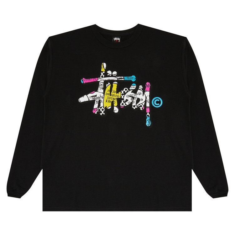 

Лонгслив Stussy Gear Script Tee 'Black', черный
