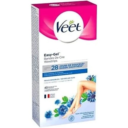 

Восковые полоски Easy Gelwax для чувствительной кожи, 40 полосок, Veet