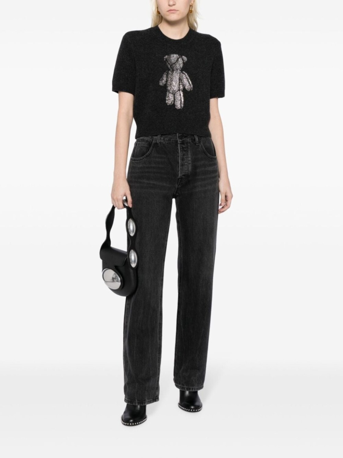 

Alexander Wang футболка Beiress с кристаллами, серый