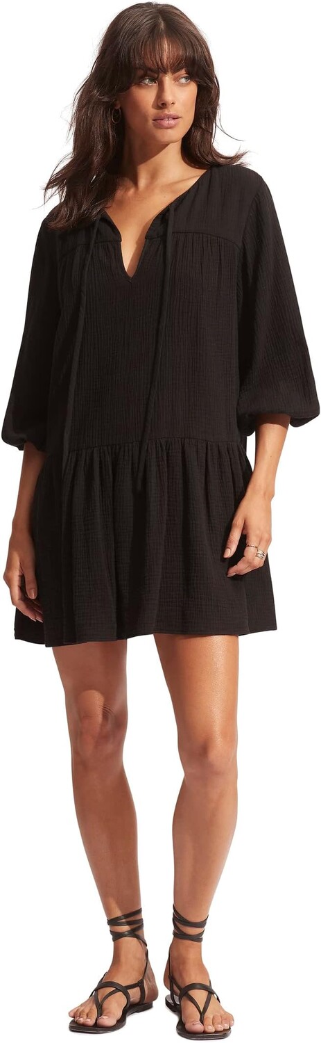 

Накидка Fallow Textured Cotton Cover-Up Seafolly, черный