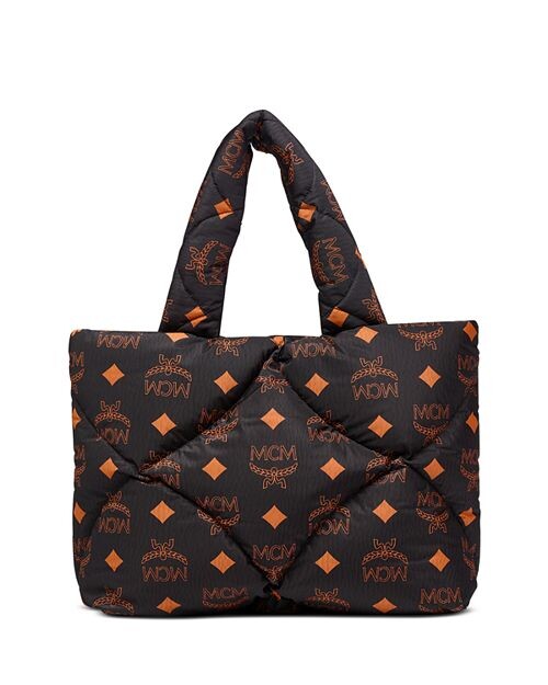 

Большая стеганая нейлоновая сумка-тоут Munchen Maxi Monogram MCM, цвет Black