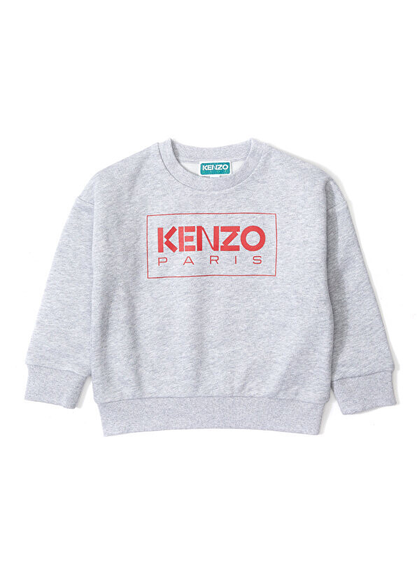 

Серый свитшот для девочек с логотипом Kenzo
