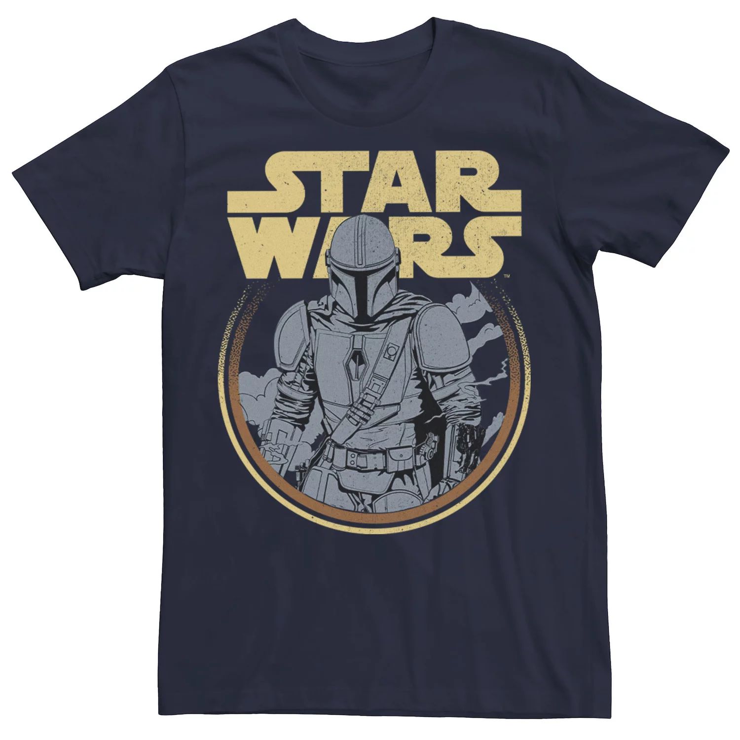 цена Мужская футболка с круглым портретом и логотипом The Mandalorian Star Wars