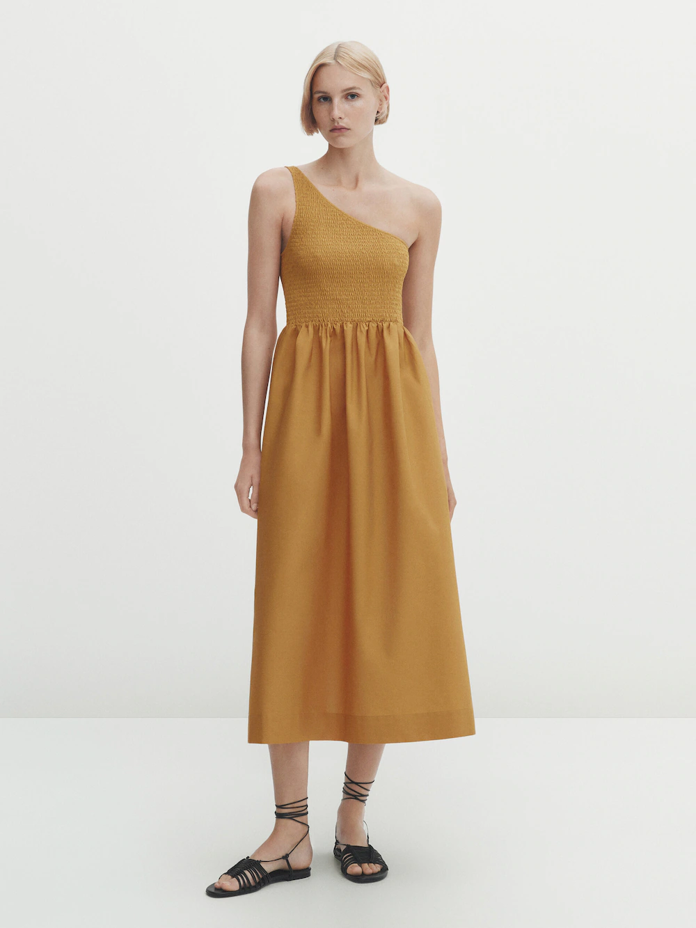 

Платье миди из поплина Massimo Dutti