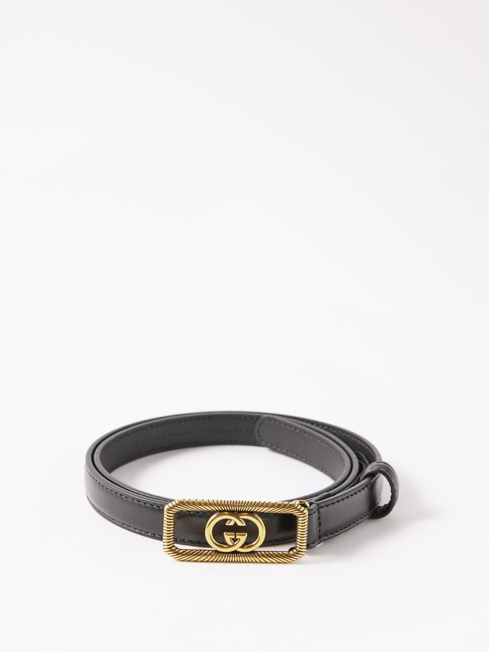 

Кожаный ремень с пряжкой interlocking g Gucci, черный